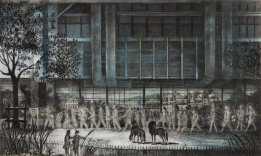 Hampstead Horses, Anne Howeson artist, conté crayon digital print, 2014