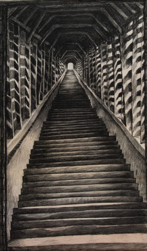 Stairs, Anne Howeson artist, conte, 1999