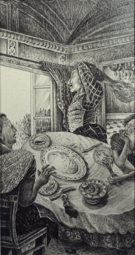 Table Top, Anne Howeson artist, pencil on paper
