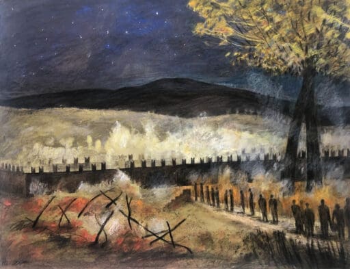 Siege, Anne Howeson artist, gouache conté crayon photograph, 2024